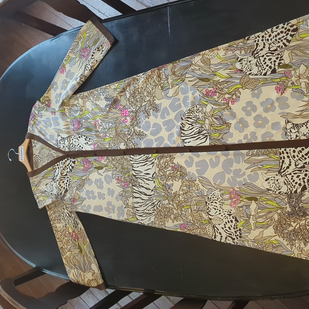 1970's Lorraine Jungle print maxi robe/dress